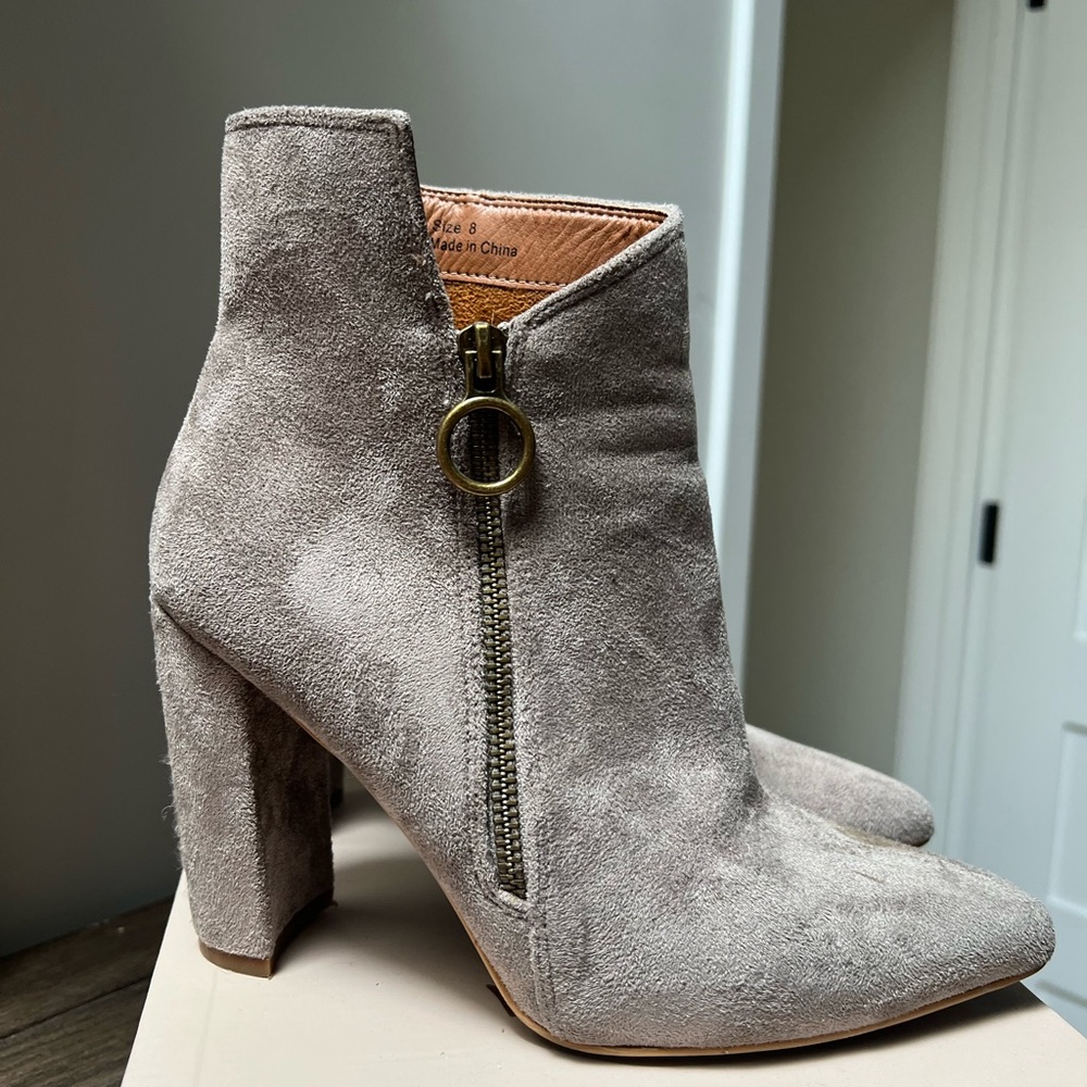 CCOCCI Taupe Suede Ankle Booties